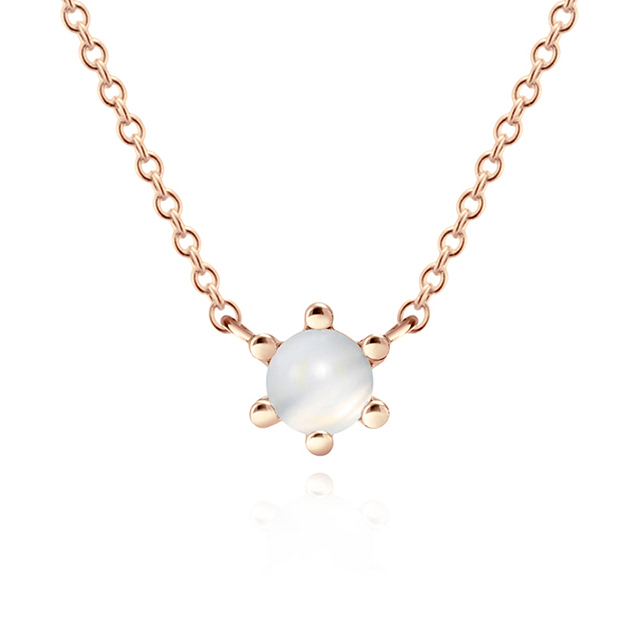 단델리온 목걸이 14k 레드골드 moonstone 0.3ct