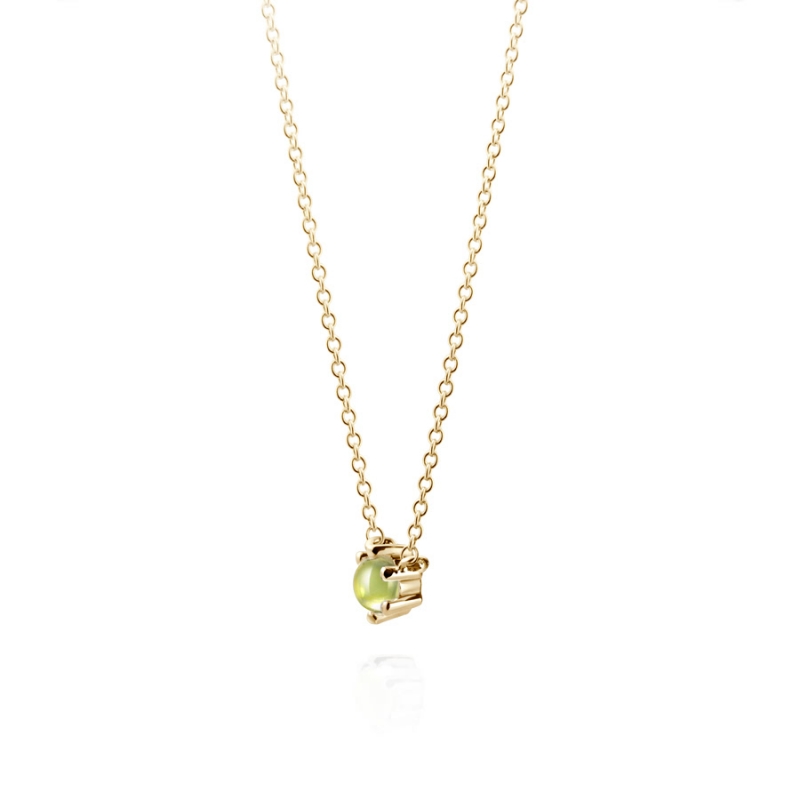 Dandelion pendant & earring Set peridot 0.3ct 14K gold
