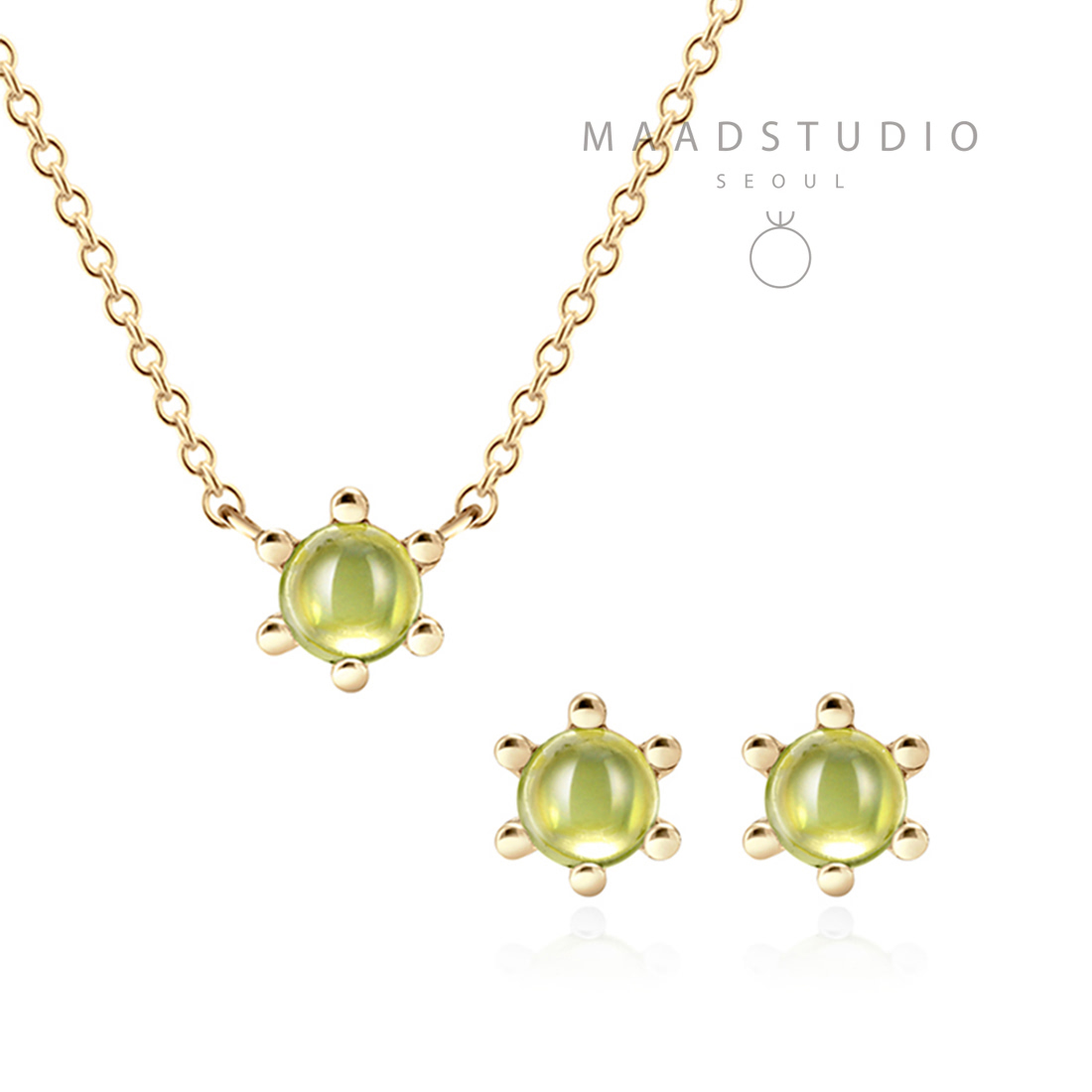 단델리온 Set 14K peridot 0.3ct