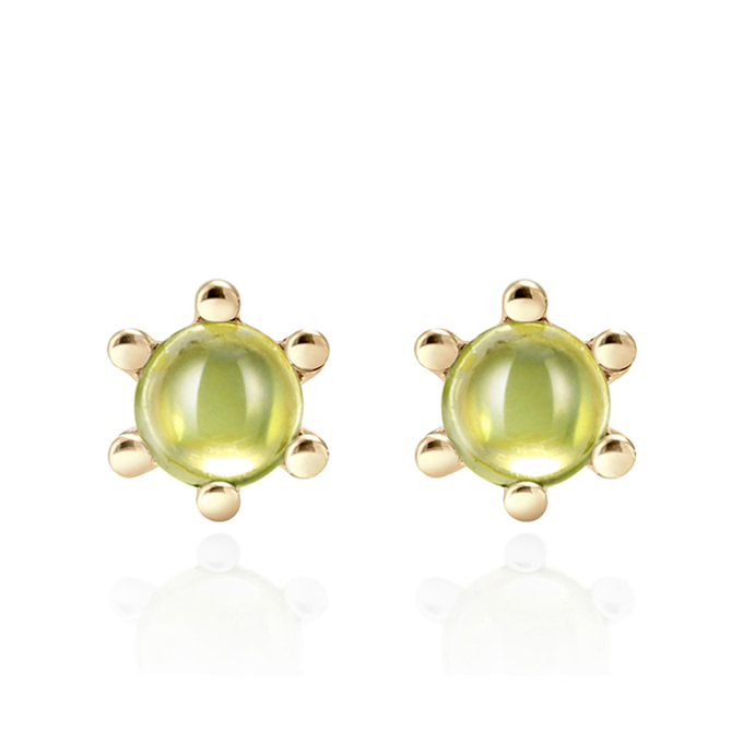 단델리온 귀걸이 14K peridot 0.3ct