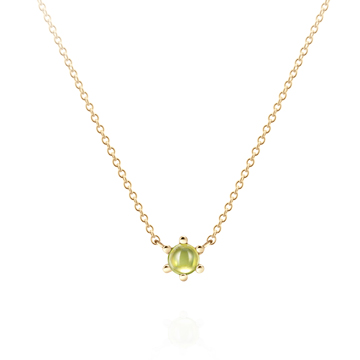 Dandelion pendant peridot 0.3ct 14K gold