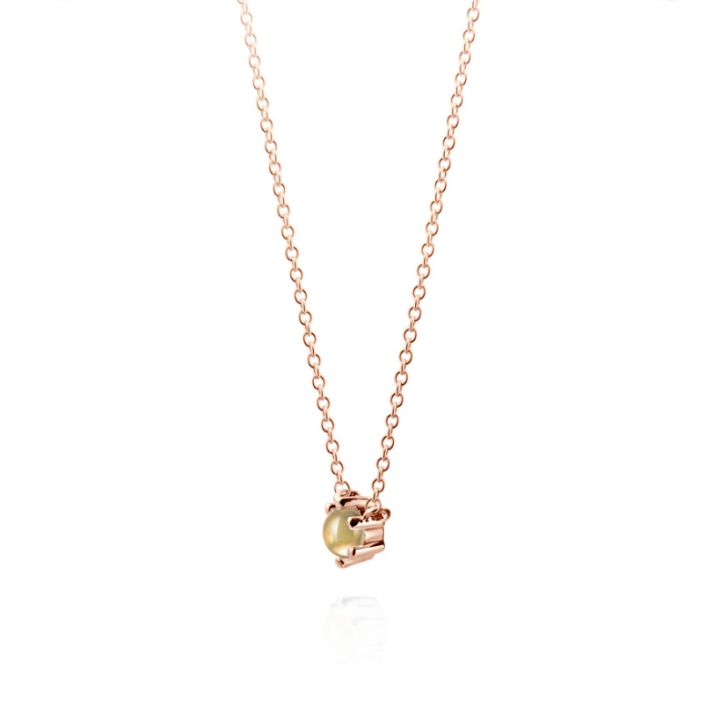 Dandelion pendant & earring Set peridot 0.3ct 14K Red gold