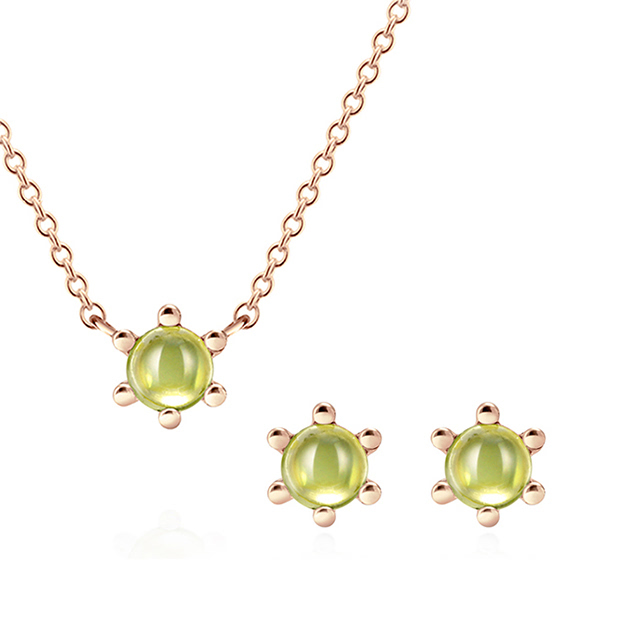 단델리온 Set 14K 레드골드 peridot 0.3ct