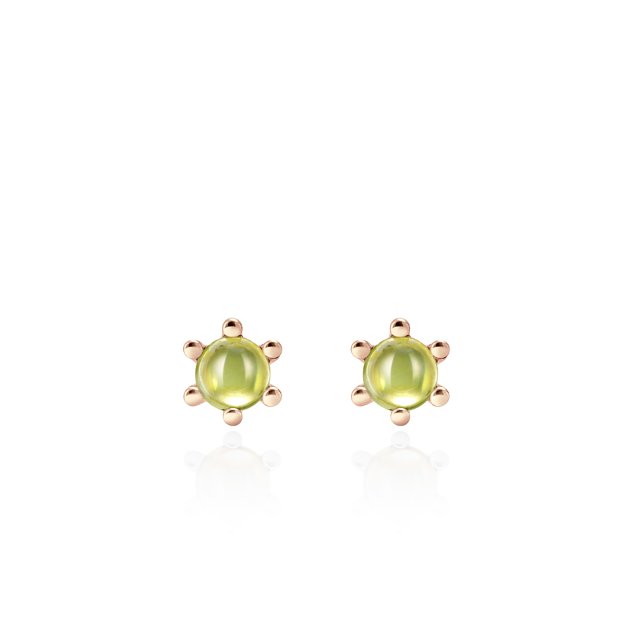 단델리온 귀걸이 14K 레드골드 peridot 0.3ct