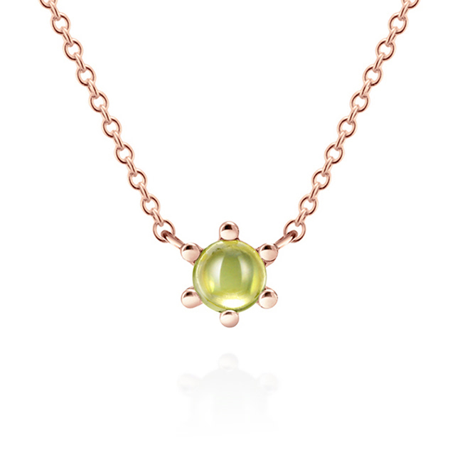 단델리온 목걸이 14K 레드골드 peridot 0.3ct