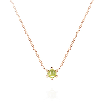 Dandelion pendant peridot 0.3ct 14K Red gold