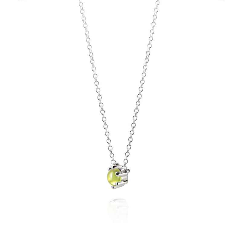 Dandelion pendant & earring Set peridot 0.3ct 14K White gold