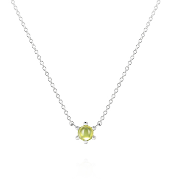 단델리온 목걸이 14K 화이트골드 peridot 0.3ct