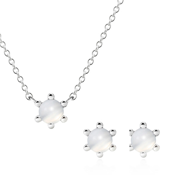 단델리온 Set 14k 화이트골드 moonstone 0.3ct