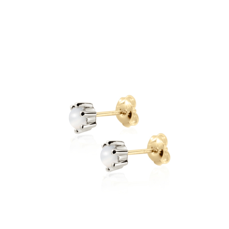 Dandelion earring moonstone 0.3ct 14K White gold