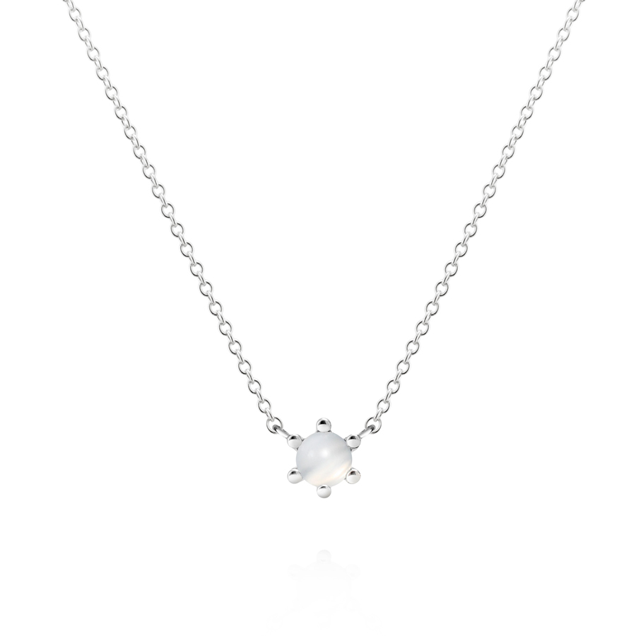 단델리온 목걸이 14K 화이트골드 moonstone 0.3ct