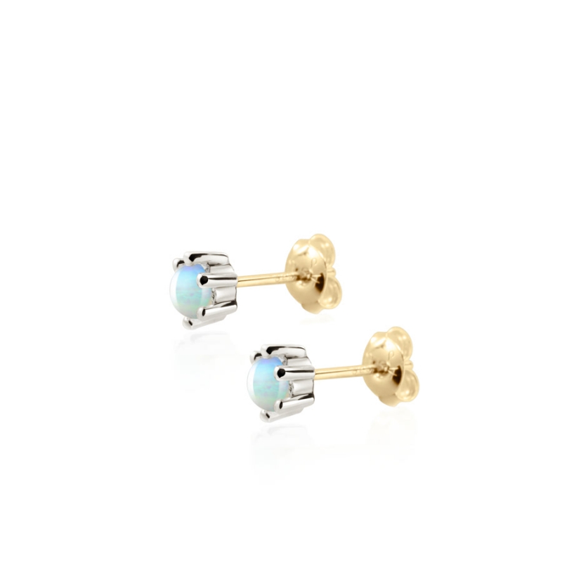 Dandelion pendant & earring Set opal 0.3ct 14K White gold
