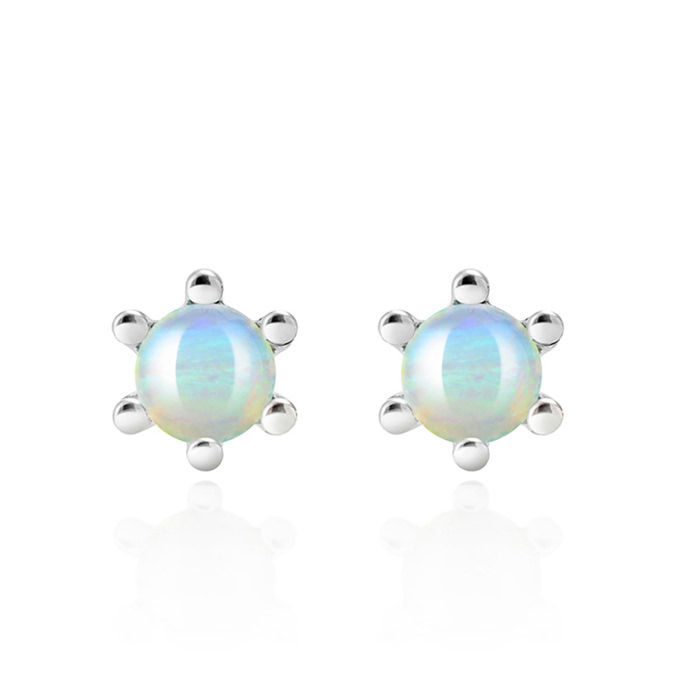 단델리온 귀걸이 14K 화이트골드 opal 0.3ct