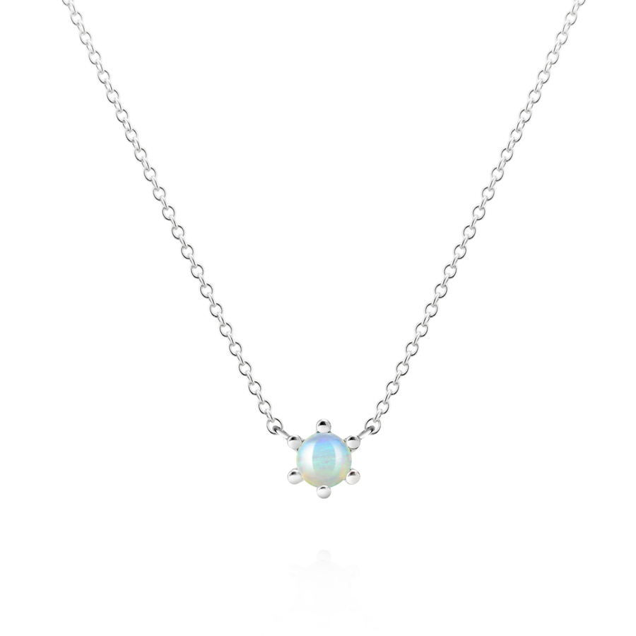 단델리온 목걸이 14K 화이트골드 opal 0.3ct