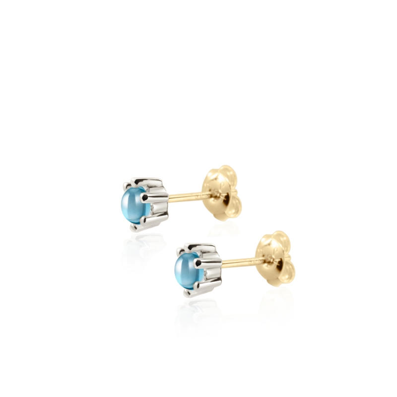 Dandelion earring blue topaz 0.3ct 14K White gold
