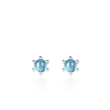 단델리온 귀걸이 14K 화이트골드 blue topaz 0.3ct