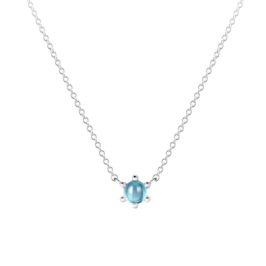 단델리온 목걸이 14K 화이트골드 blue topaz 0.3ct