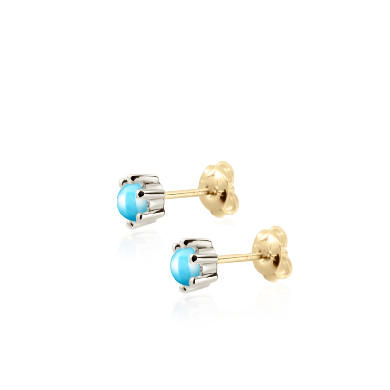 Dandelion earring turquoise 0.3ct 14K White gold