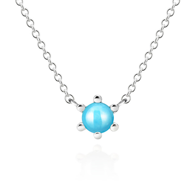 단델리온 목걸이 14K 화이트골드 turquoise 0.3ct