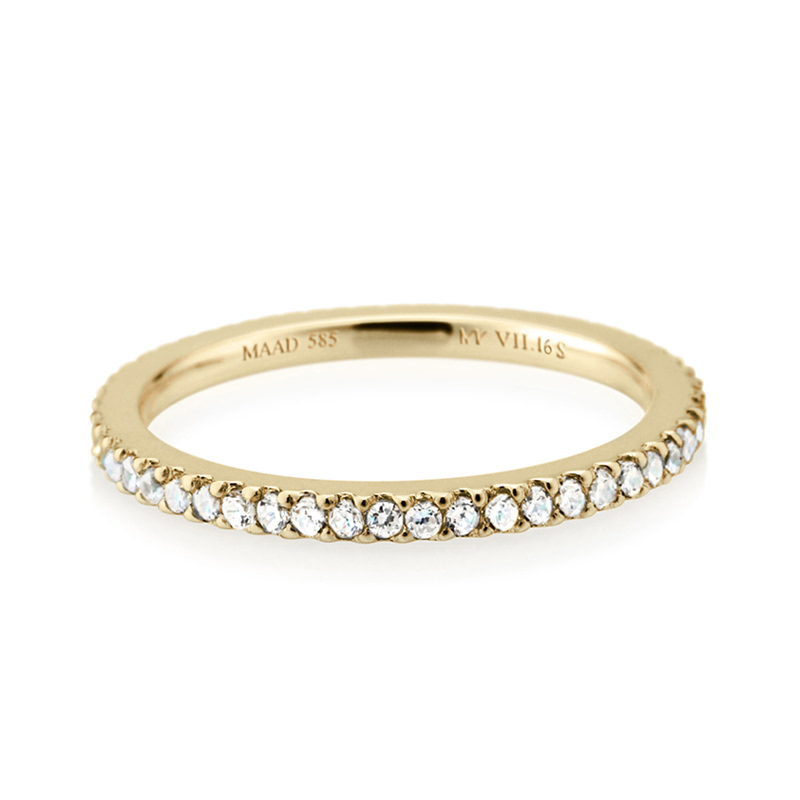 MR-VII 스퀘어밴드링 1.6mm (소) 14k CZ