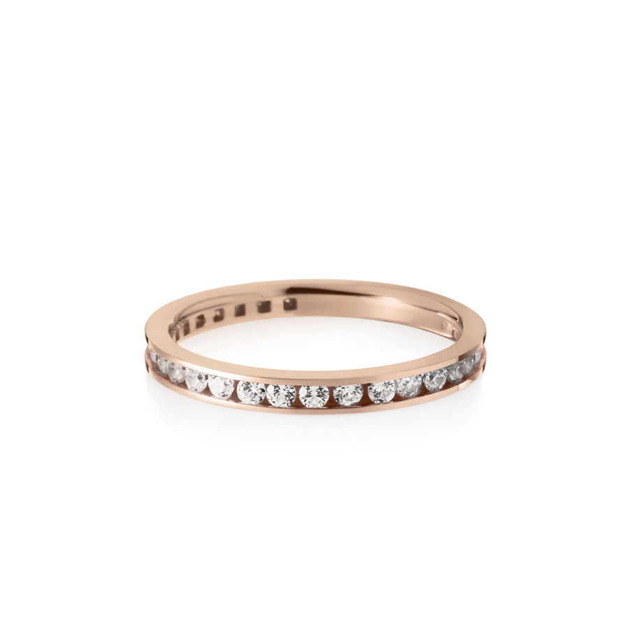Princess wedding band ring (S) 14k White gold CZ