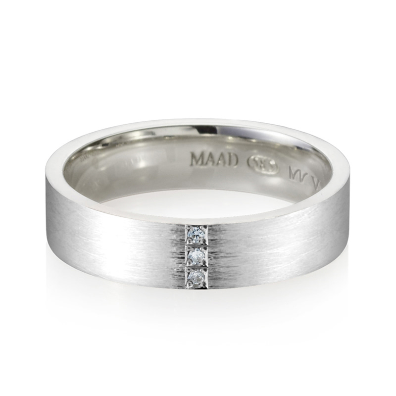 MR-V 플랫밴드링 4.7mm (소) Silver_925 hairline, diamond