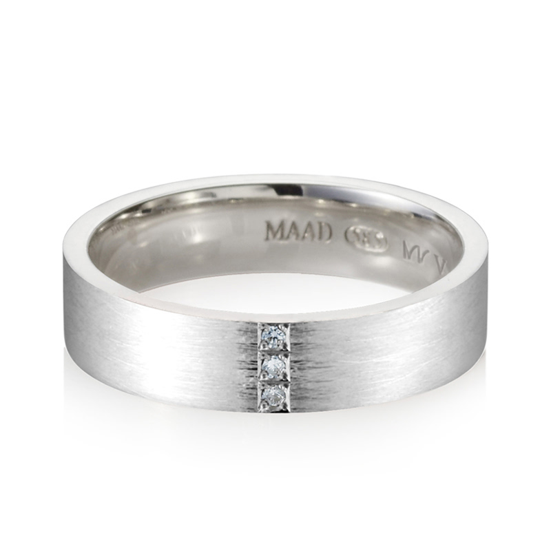 MR-V 플랫밴드링 4.7mm (소) 14K 화이트골드hairline, diamond