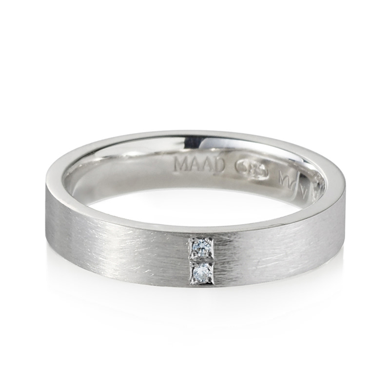 MR-V 플랫밴드링 3.7mm (소) 14K 화이트골드hairline, diamond