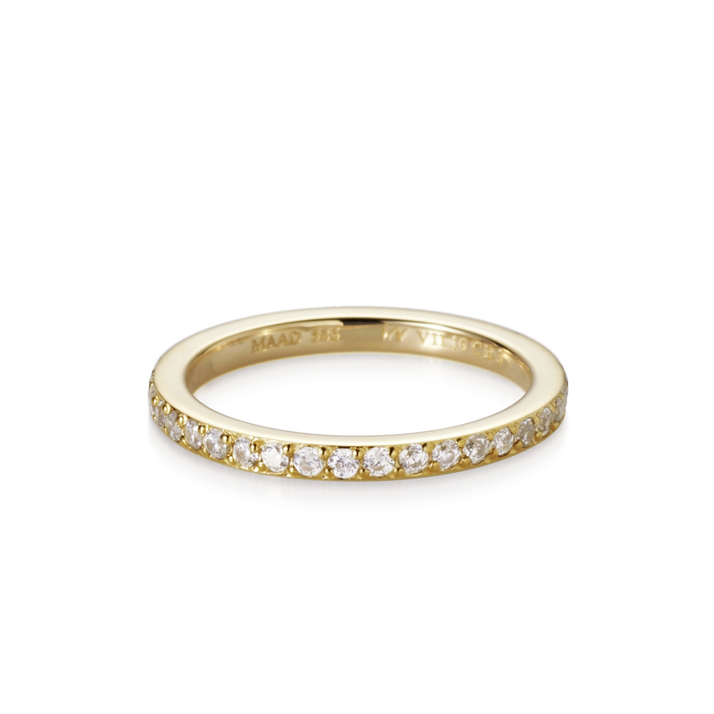 MR-VII Square band ring 1.9mm 14k gold CZ