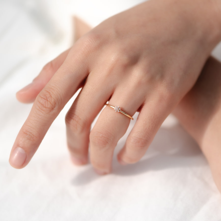풀꽃반지 14K CZ