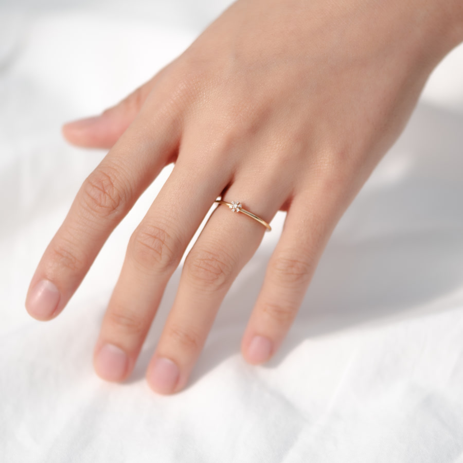 풀꽃반지 14K CZ