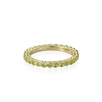 Eternity lace band ring 14k gold Peridot