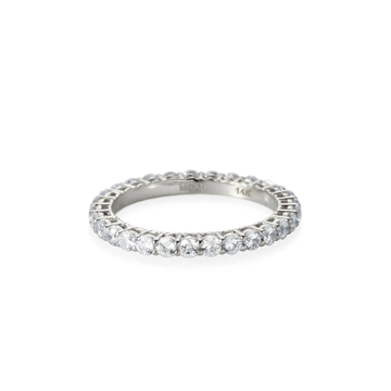 Eternity lace band ring 14k White gold CZ