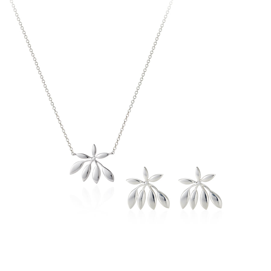 Marronnier pendant & earring Set Sterling silver