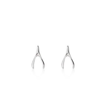 Wishbone earring 14k White gold