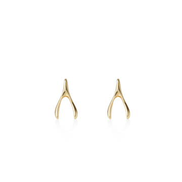 Wishbone earring 14k gold