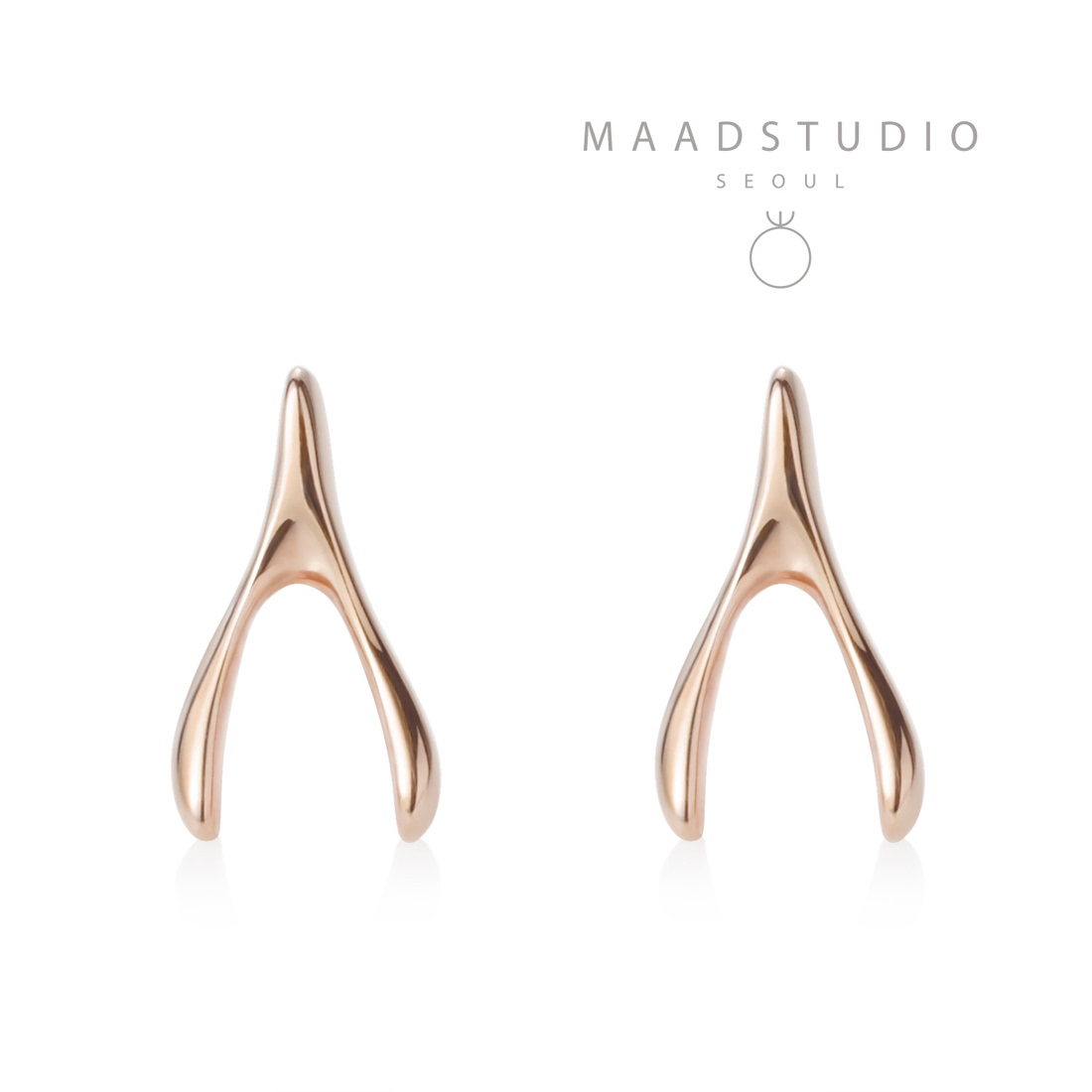 Wishbone earring 14k Red gold