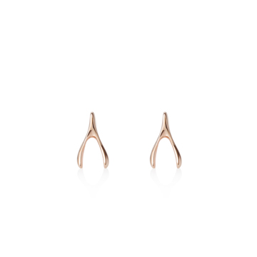 Wishbone earring 14k Red gold