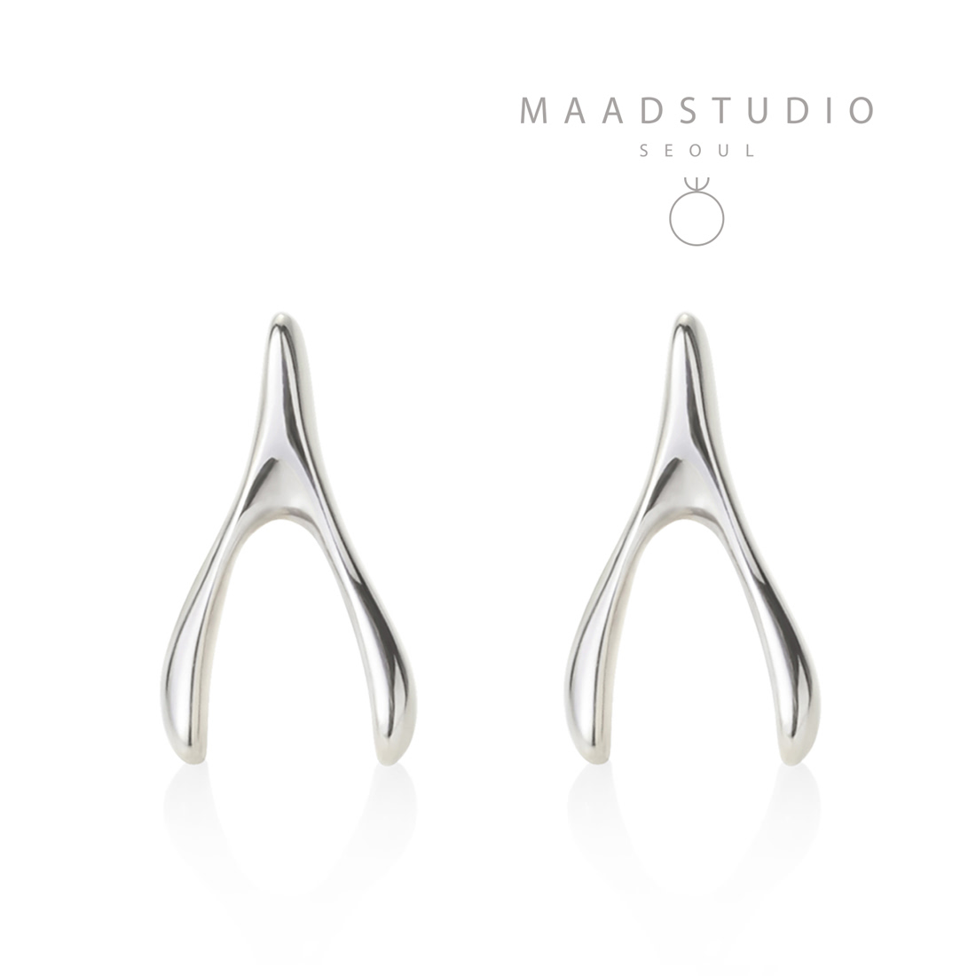 Wishbone earring Sterling silver