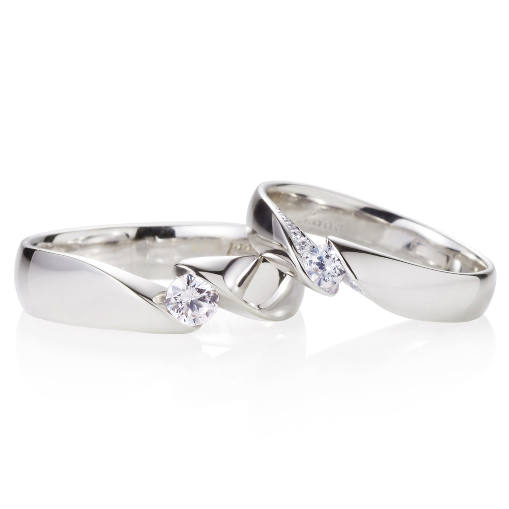 춘란 커플링 (중+소) Silver_925 0.17ct & 0.1ct Pave