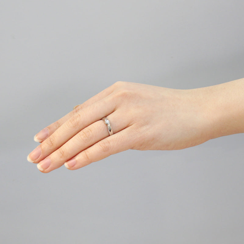 춘란 커플링 (중+소) 14K 화이트골드 0.17ct & 0.1ct Pave