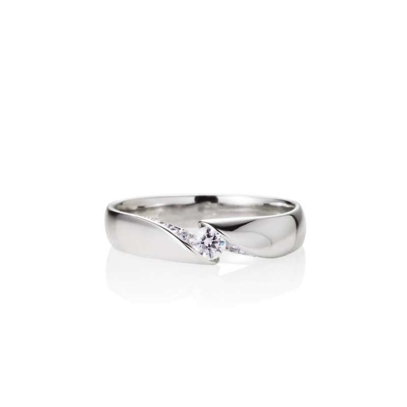 Cymbidium Solitaire ring (S) CZ 0.1ct Sterling silver
