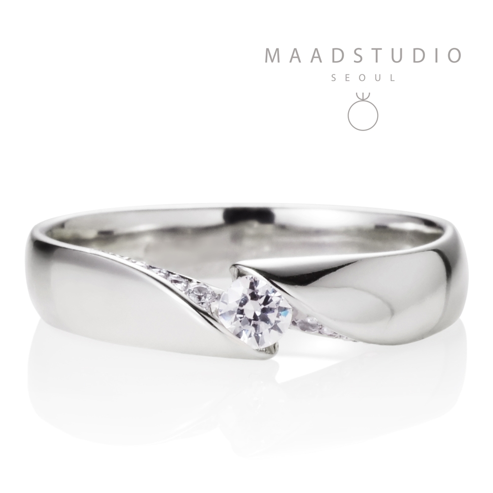 Cymbidium Solitaire ring (S) CZ 0.1ct Sterling silver