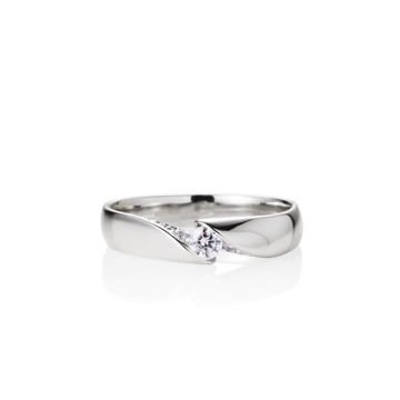 Cymbidium Solitaire ring (S) CZ 0.1ct Sterling silver