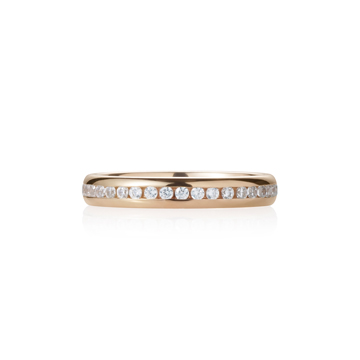 Oval Princess wedding band ring (S) 14k Red gold CZ