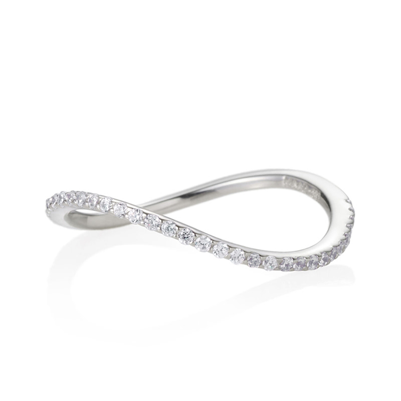 MR-VII 스퀘어밴드링_Infinity 1.0mm (소) 14K 화이트골드 CZ