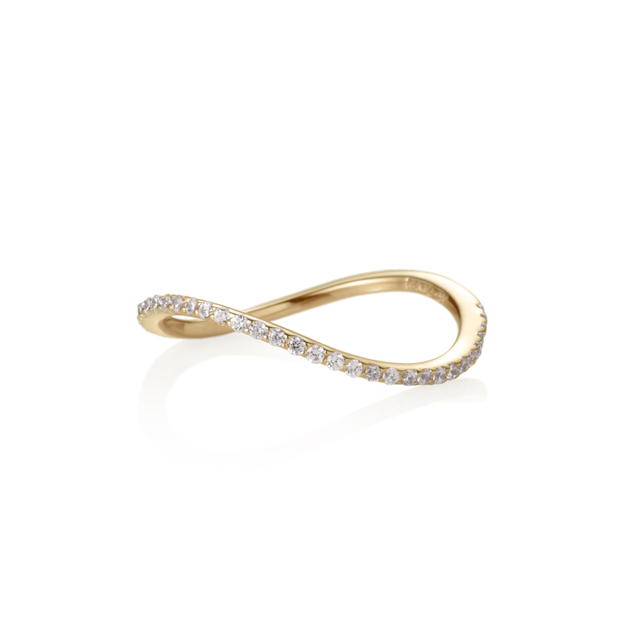 MR-VII Square Infinity band ring 1.0mm (S) 14k gold CZ
