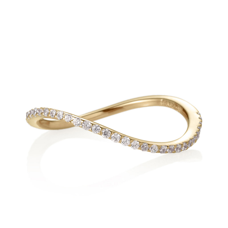 MR-VII 스퀘어밴드링_Infinity 1.0mm (소) 14K CZ