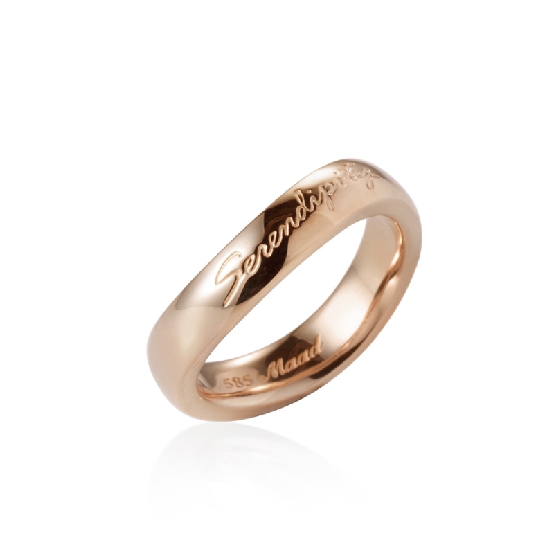 Serendipity wedding ring Set (L&M) 14K Red gold