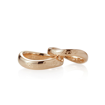 Serendipity wedding ring Set (L&M) 14K Red gold